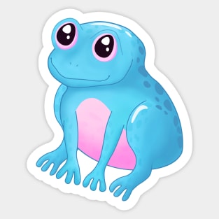 Blue Pastel Frog Sticker